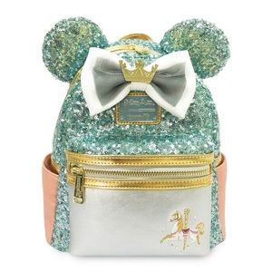 Minnie Mouse King Arthur’s main attraction Disney parks LoungeFly back pack